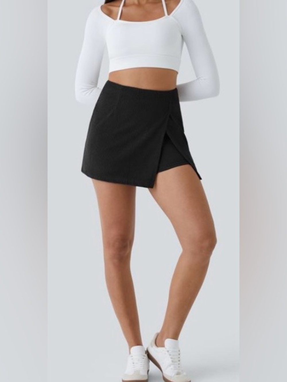 LARGE   CORDUROY SPLIT HEM CASUAL SKORT